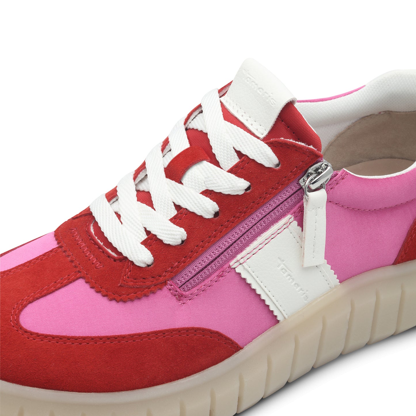 Tamaris Comfort 8-83719-44-507 Red/Fuchsia Pink Trainers with Zip