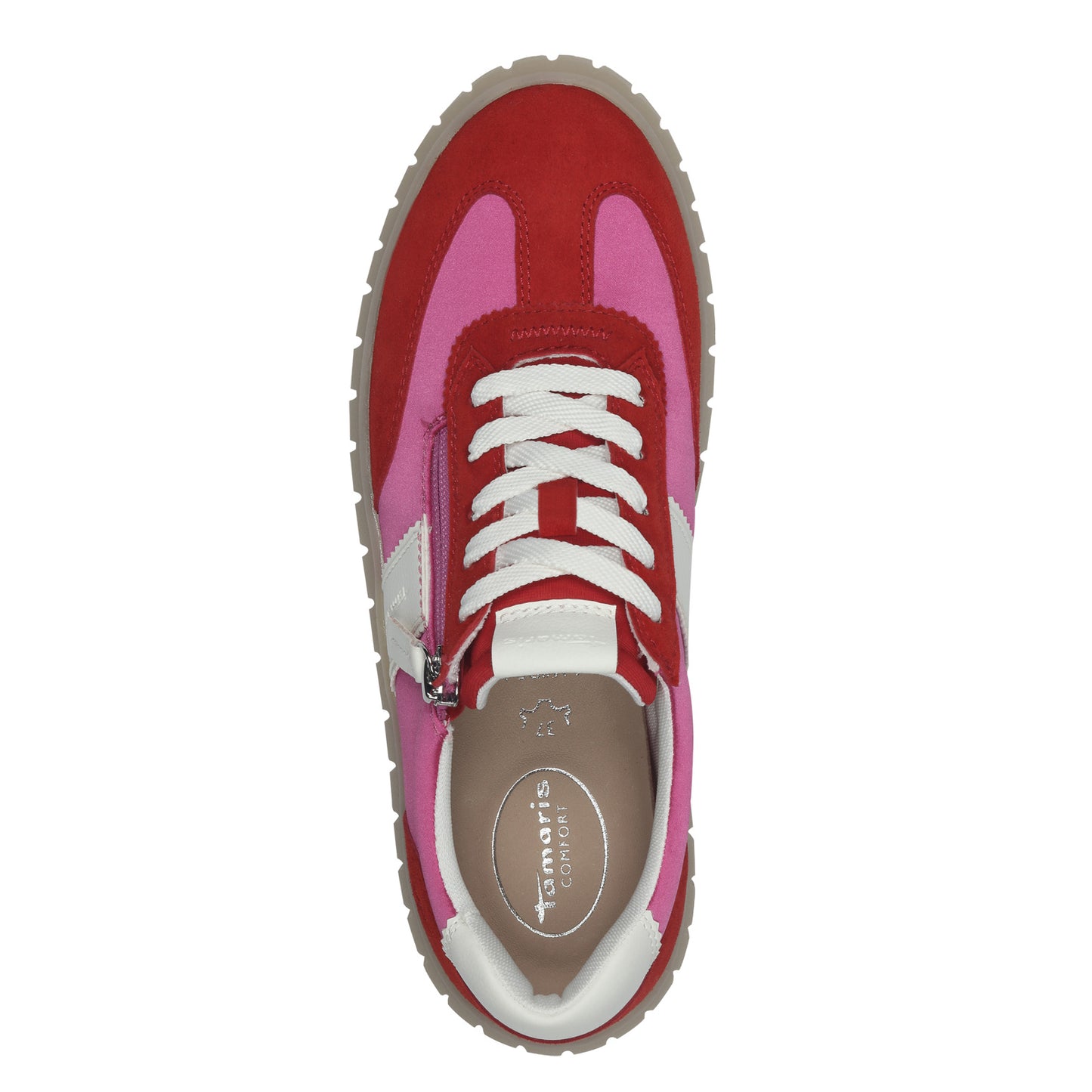 Tamaris Comfort 8-83719-44-507 Red/Fuchsia Pink Trainers with Zip