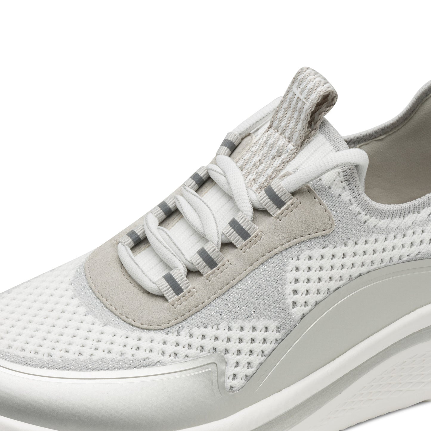 Tamaris Comfort 8-83727-44-293 White & Silver Mesh Slip On Sneakers