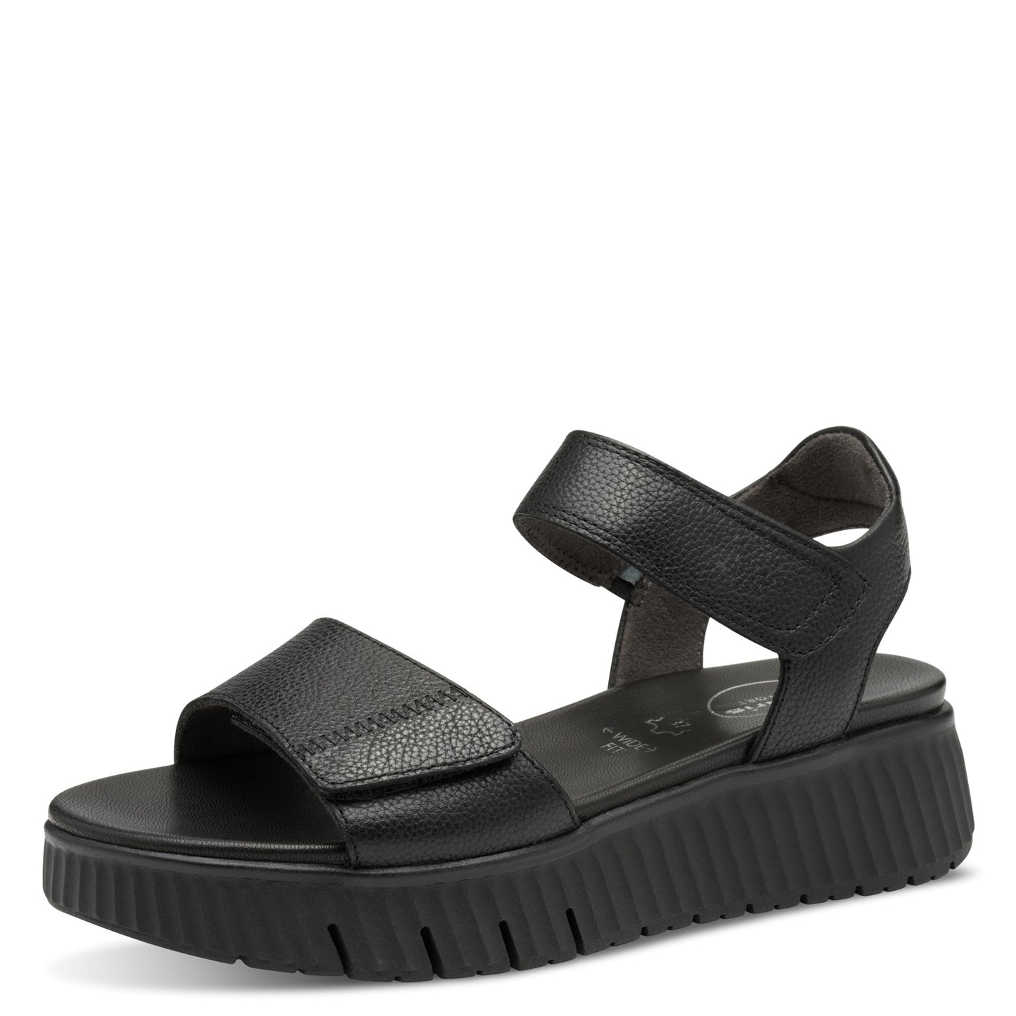 Tamaris Comfort 8-88720-44-001 Black Velcro Sandals with Slingback Strap