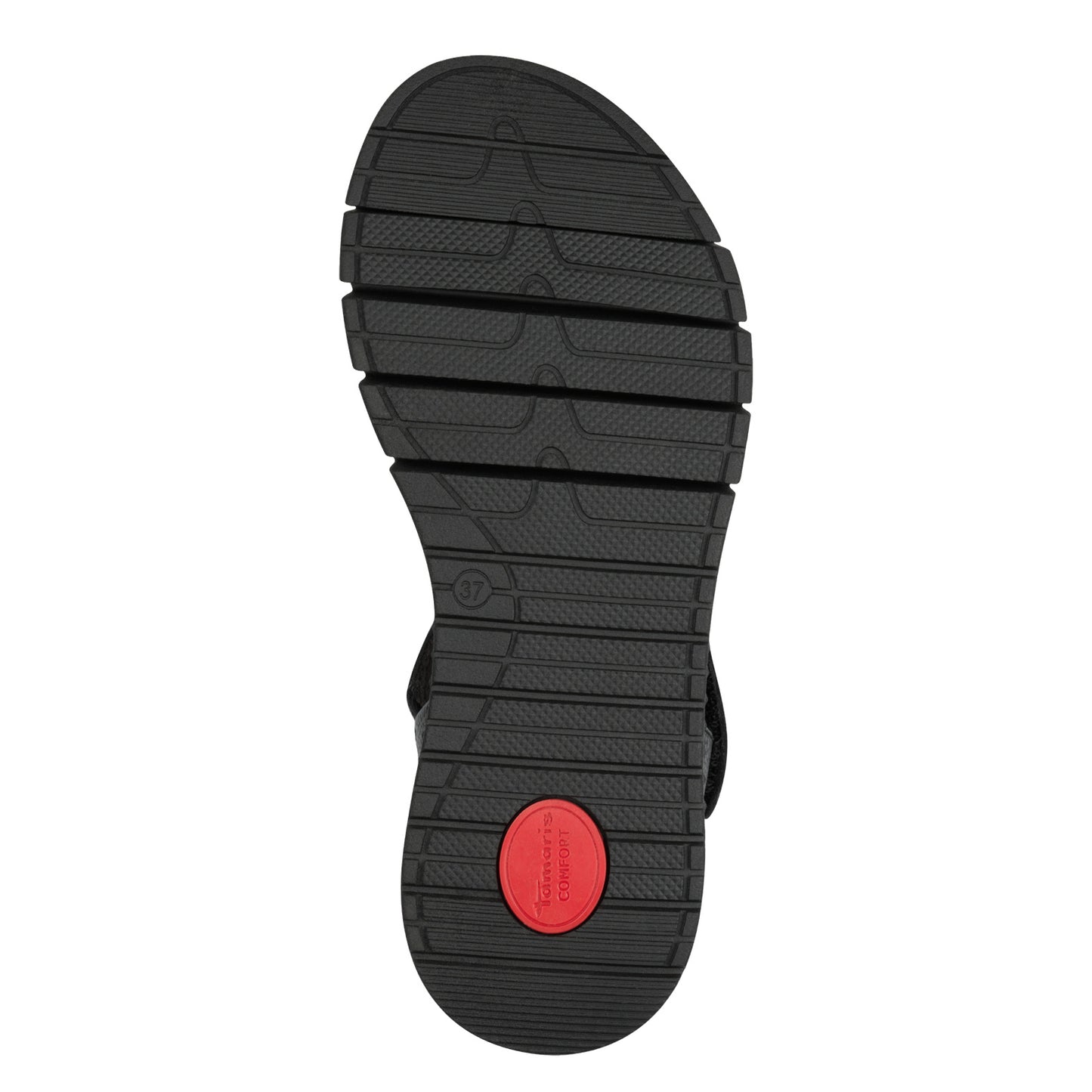 Tamaris Comfort 8-88720-44-001 Black Velcro Sandals with Slingback Strap