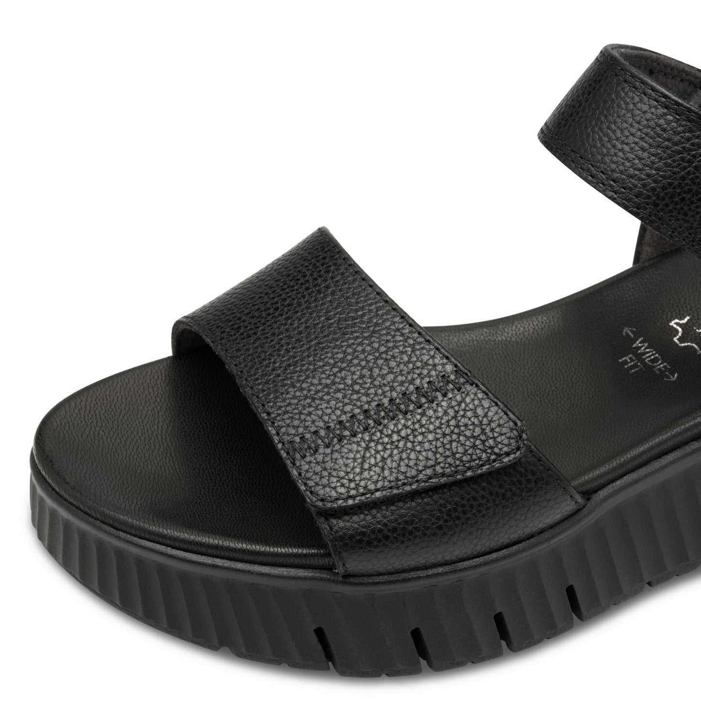 Tamaris Comfort 8-88720-44-001 Black Velcro Sandals with Slingback Strap