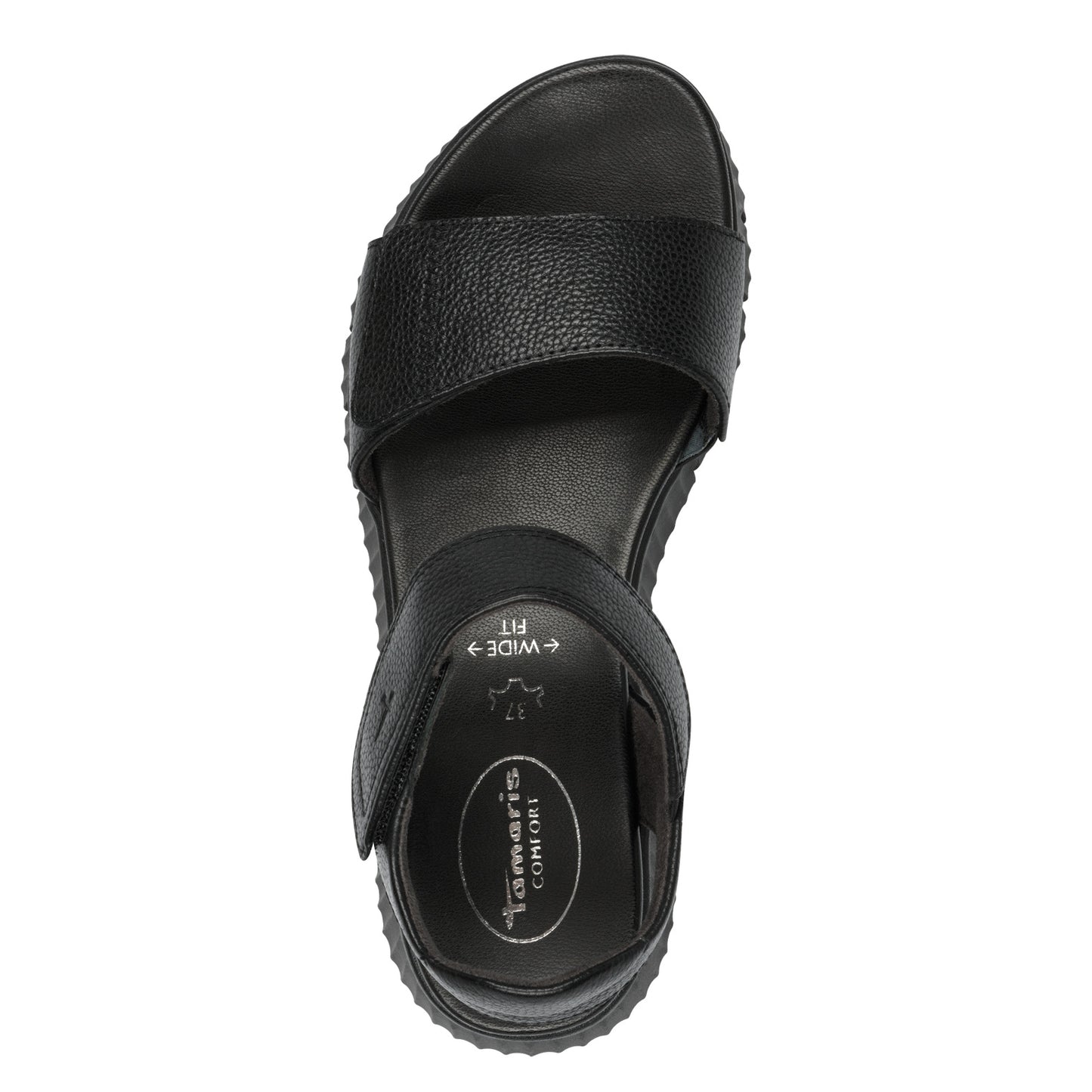 Tamaris Comfort 8-88720-44-001 Black Velcro Sandals with Slingback Strap