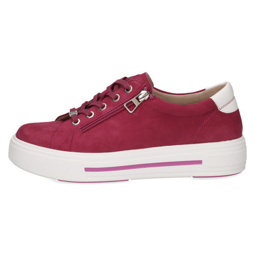 Caprice 9-23351-43-594 Pink Suede Trainers with Zip