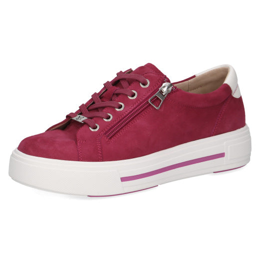 Caprice 9-23351-43-594 Pink Suede Trainers with Zip