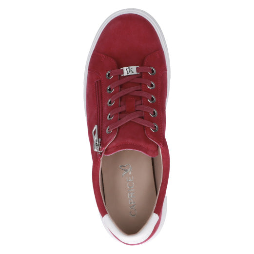 Caprice 9-23351-43-594 Pink Suede Trainers with Zip