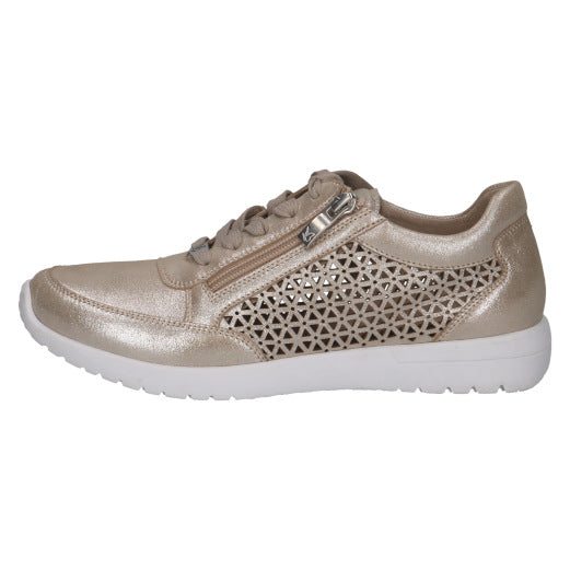 Caprice 9-23550-42-341 Taupe Metallic Trainers with Zip