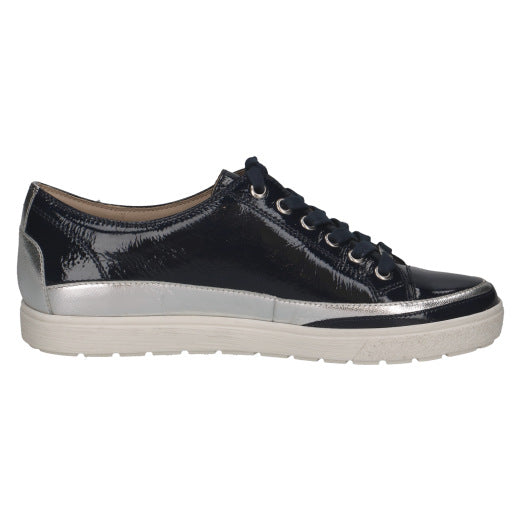 Caprice 9-23654-42-880 Navy Patent Lace Trainers