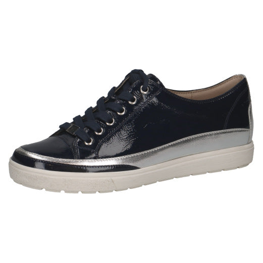 Caprice 9-23654-42-880 Navy Patent Lace Trainers
