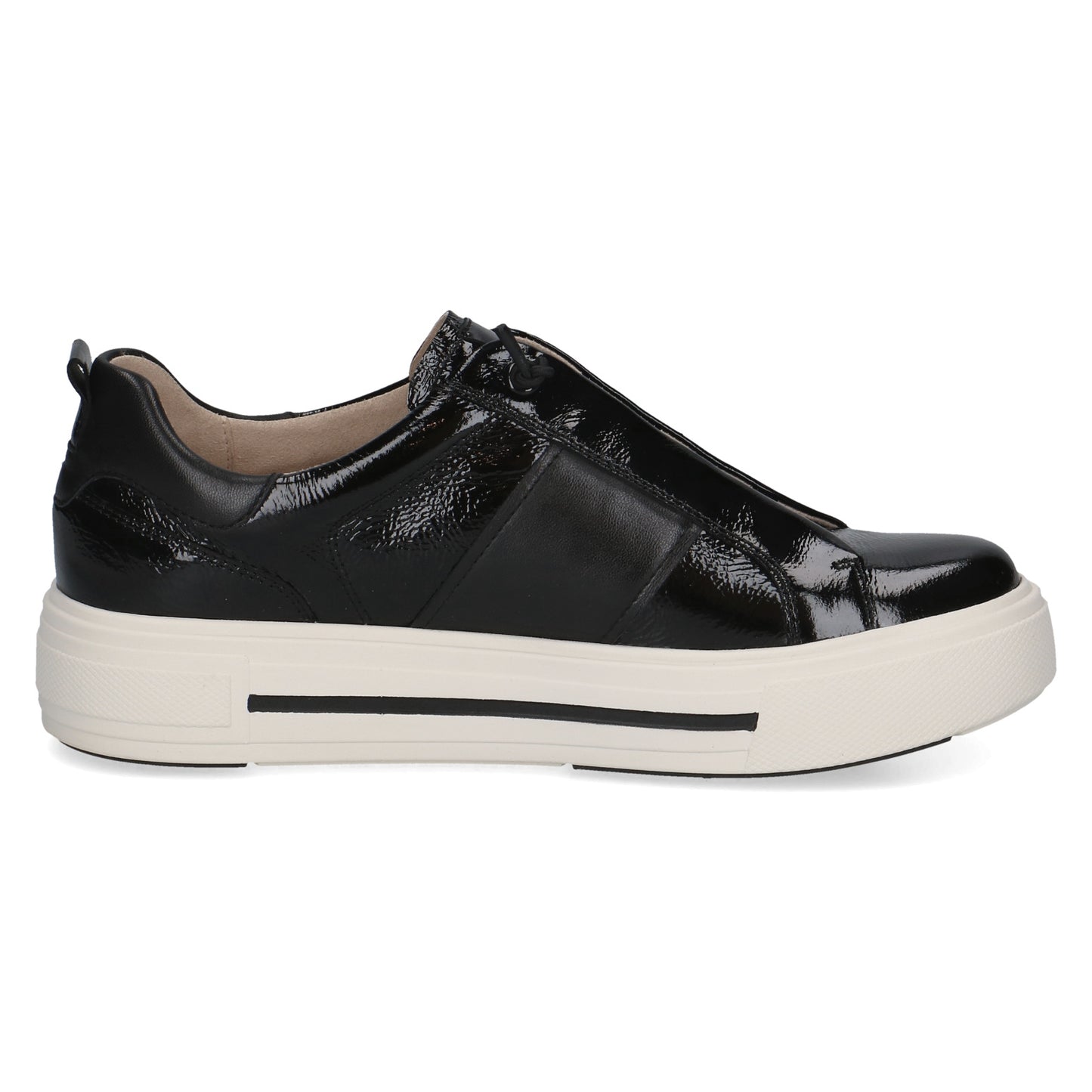 Caprice 9-23731-45 019 Black Patent Combi G Fit Sneakers