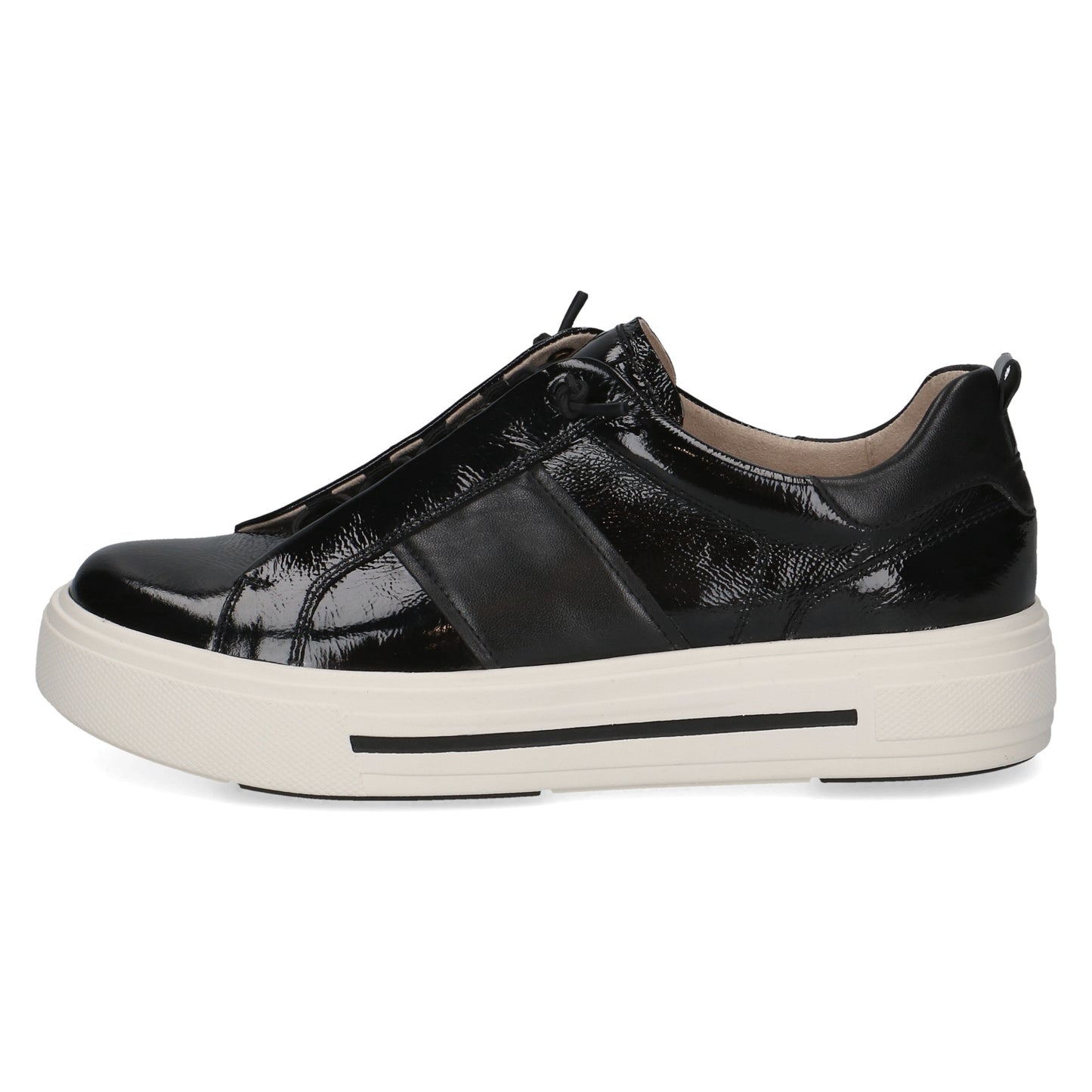 Caprice 9-23731-45 019 Black Patent Combi G Fit Sneakers
