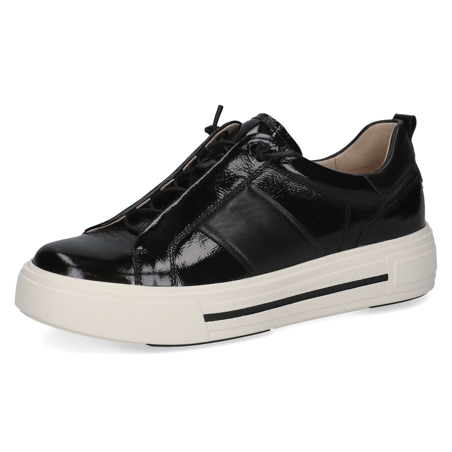 Caprice 9-23731-45 019 Black Patent Combi G Fit Sneakers