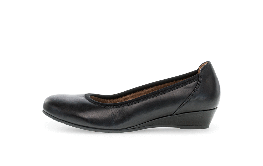 Gabor 02.690.57 Comfort Black Slip On Wedge Pumps