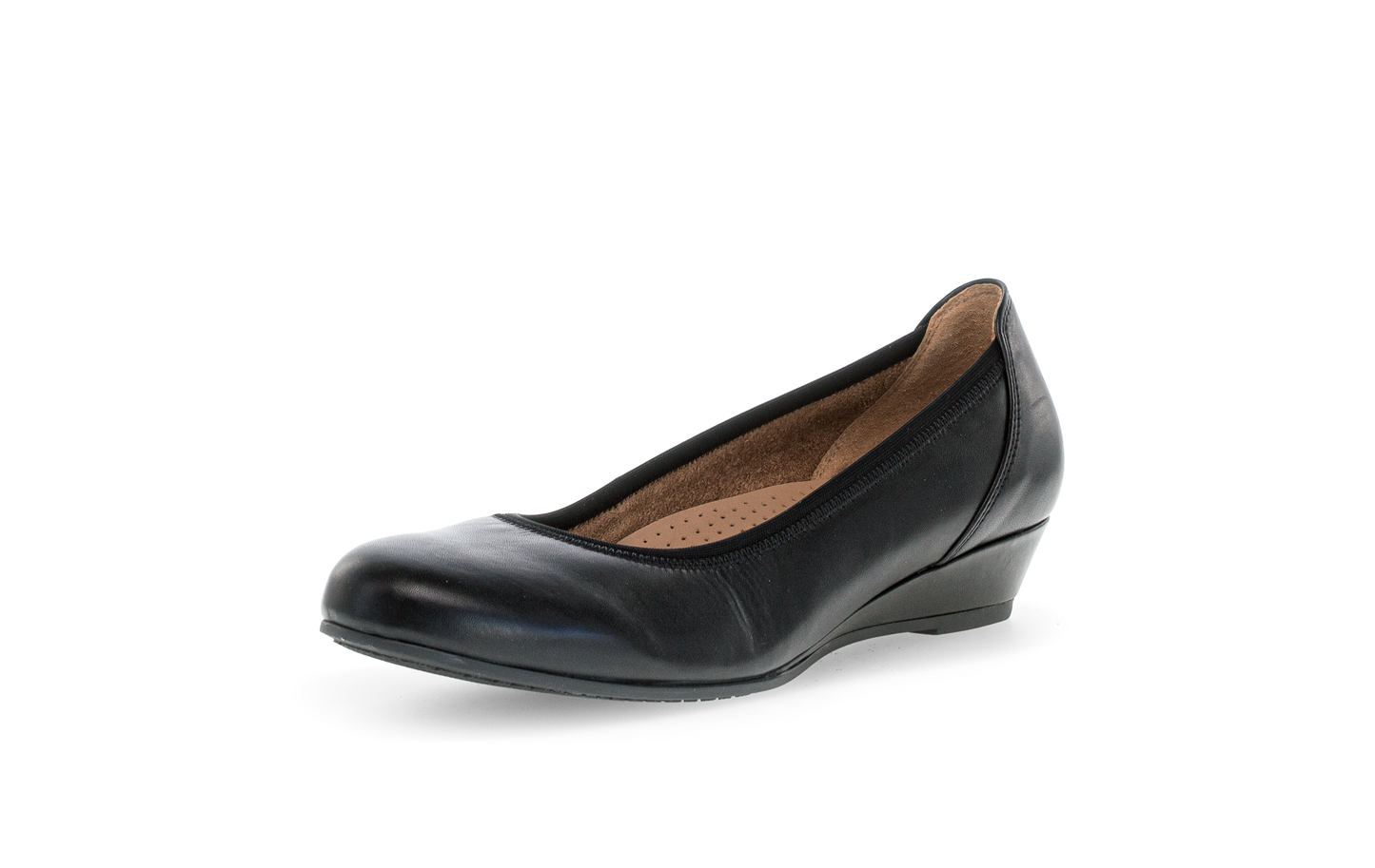 Gabor 02.690.57 Comfort Black Slip On Wedge Pumps