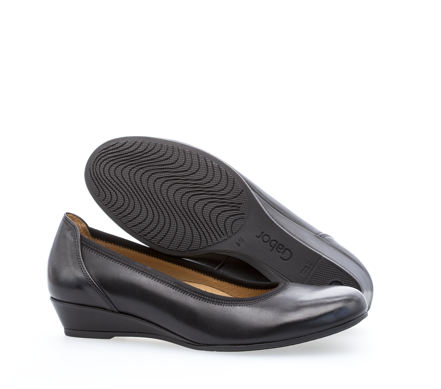 Gabor 02.690.57 Comfort Black Slip On Wedge Pumps
