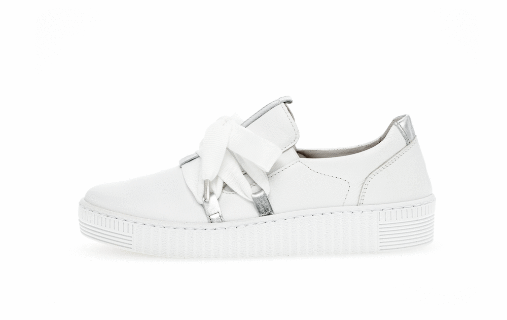 Gabor 03.333.21 White & Silver F Fit Elastic Trainers