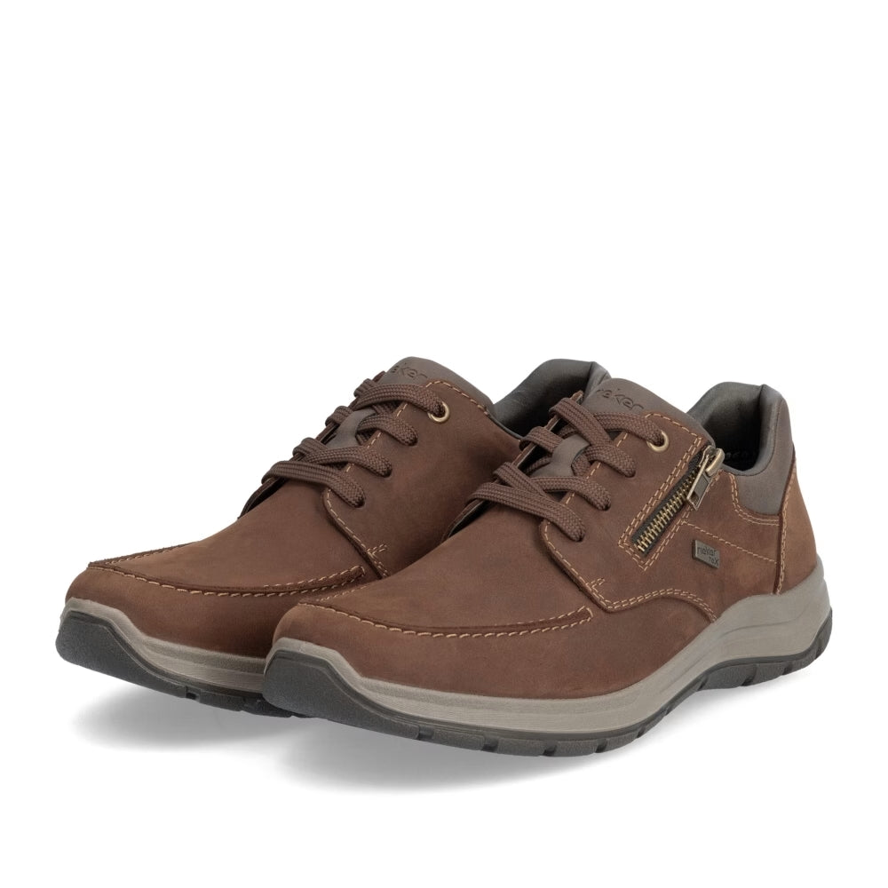 Rieker 03601-22 Brown Tex Lace & Zip Shoes