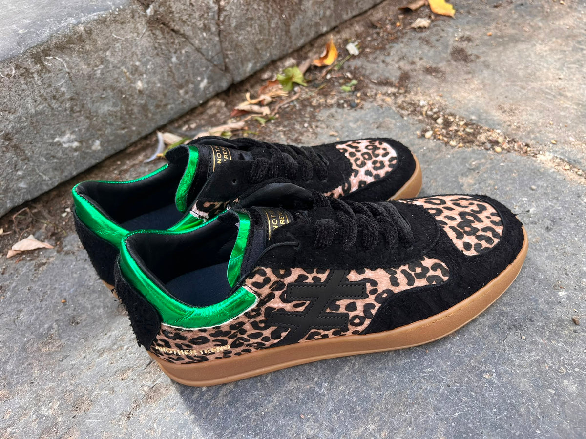 Another Trend A0348870 Jungla+ Pony Leopard Black & Taupe Trainers