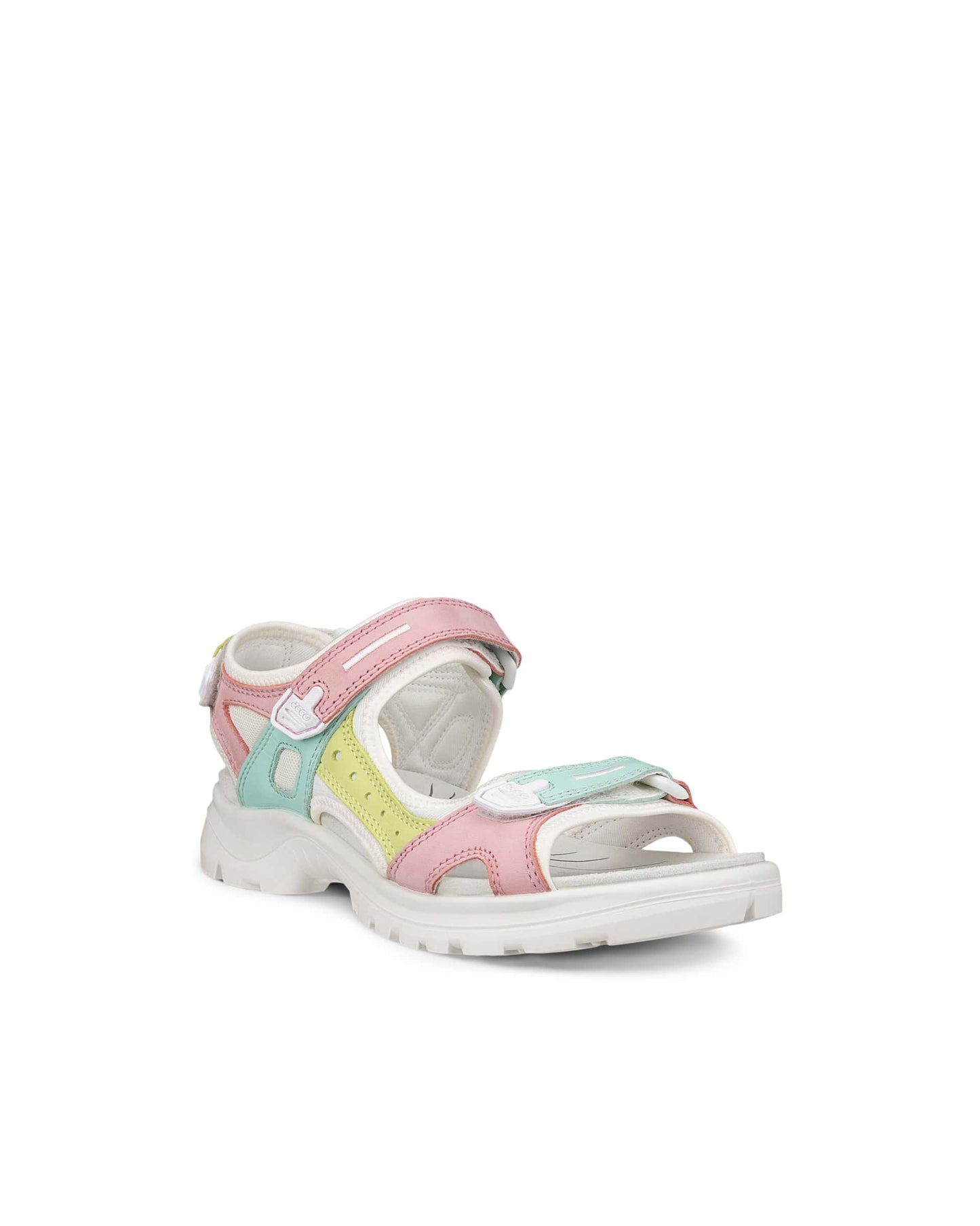 Ecco 069563 61156 Offroad Old Rose Pink, Mint & Lime Velcro Sandals