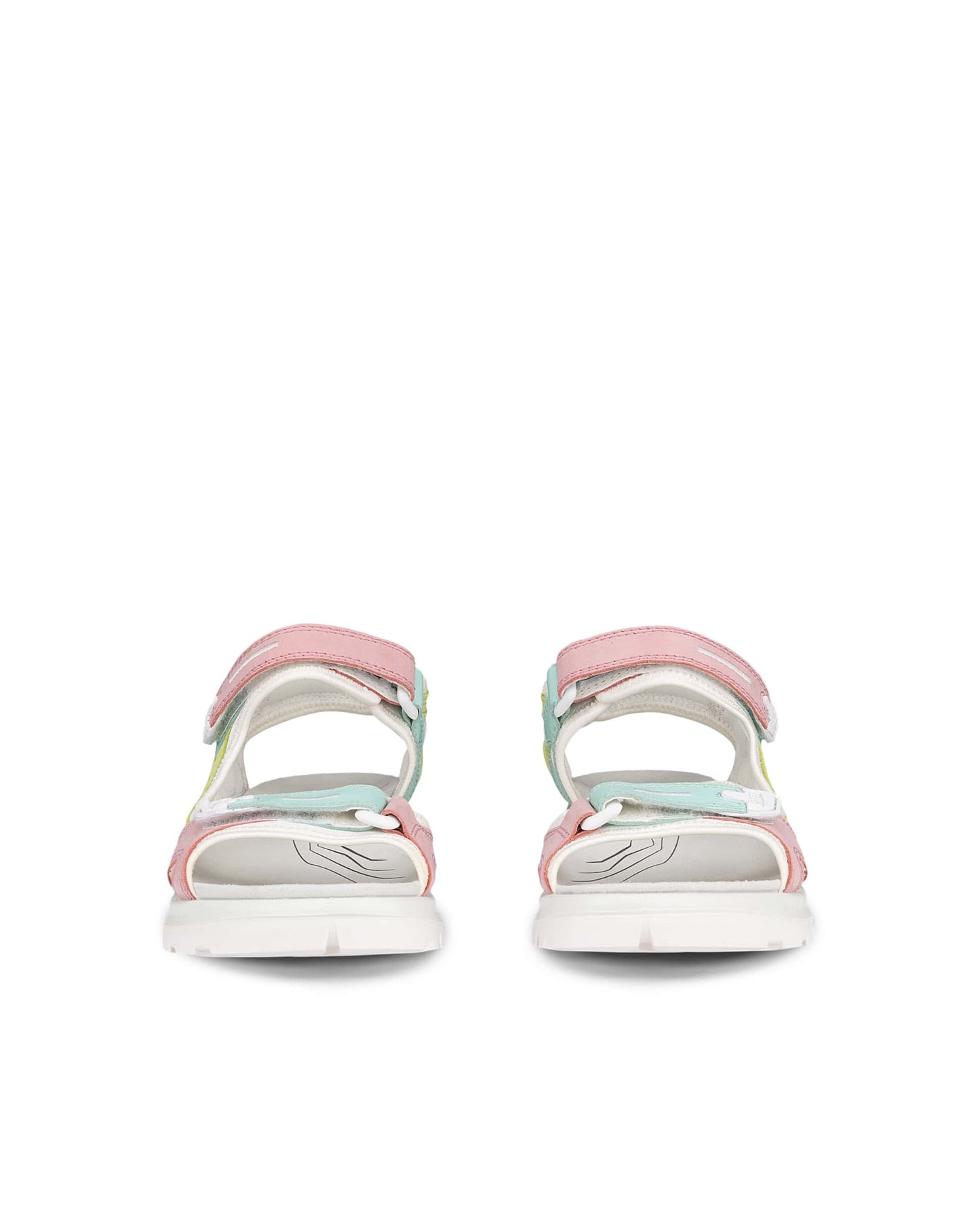 Ecco 069563 61156 Offroad Old Rose Pink, Mint & Lime Velcro Sandals