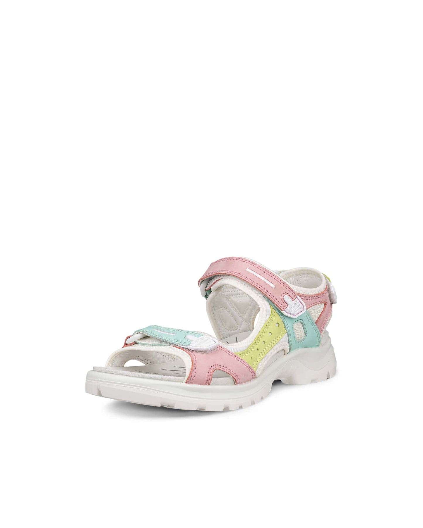 Ecco 069563 61156 Offroad Old Rose Pink, Mint & Lime Velcro Sandals