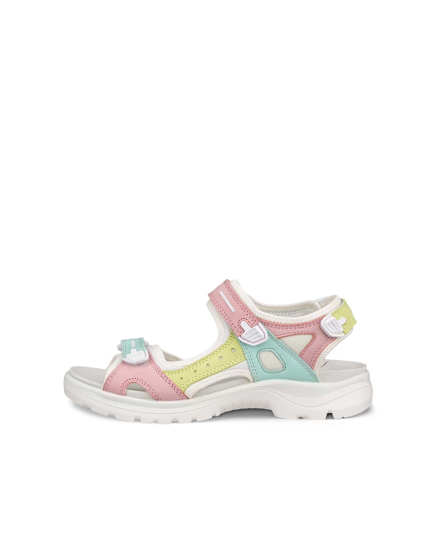 Ecco 069563 61156 Offroad Old Rose Pink, Mint & Lime Velcro Sandals