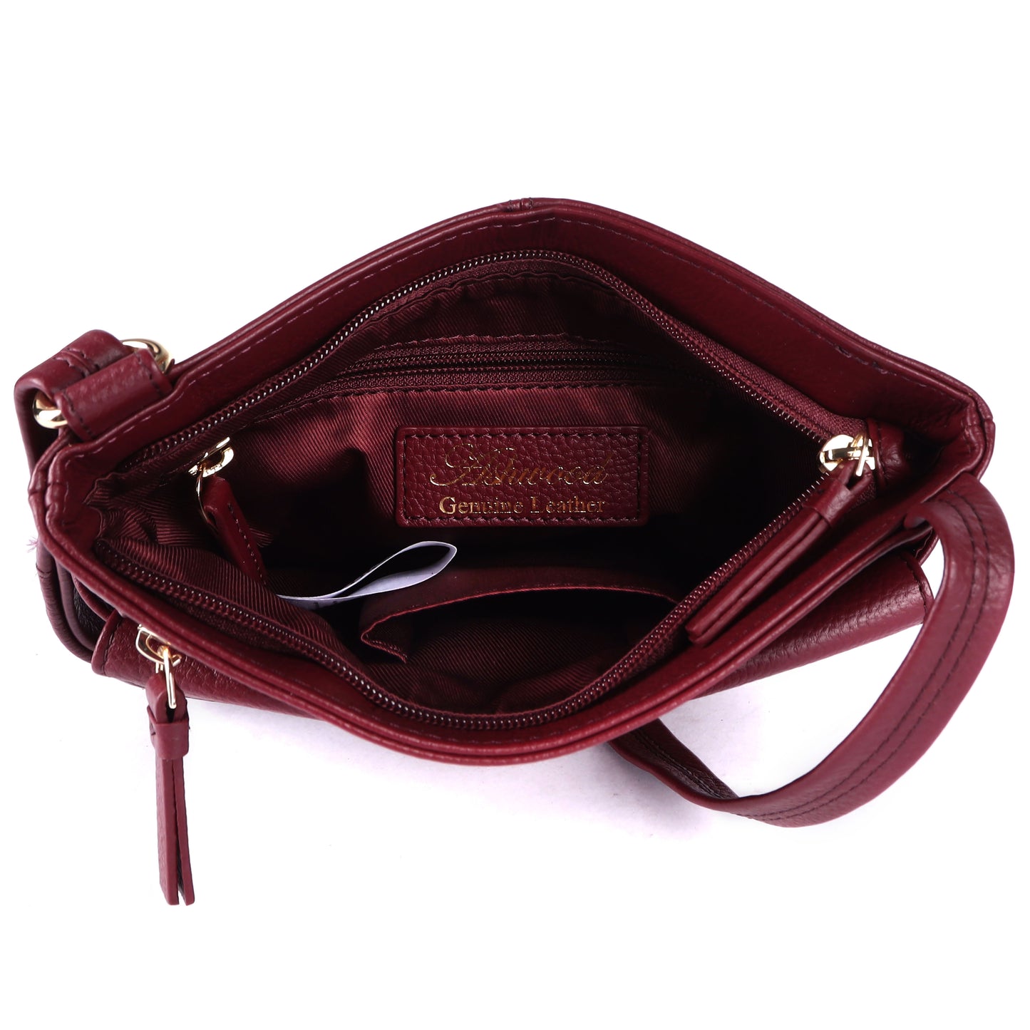 Ashwood Leather CB-5 Wine Crossbody Bag