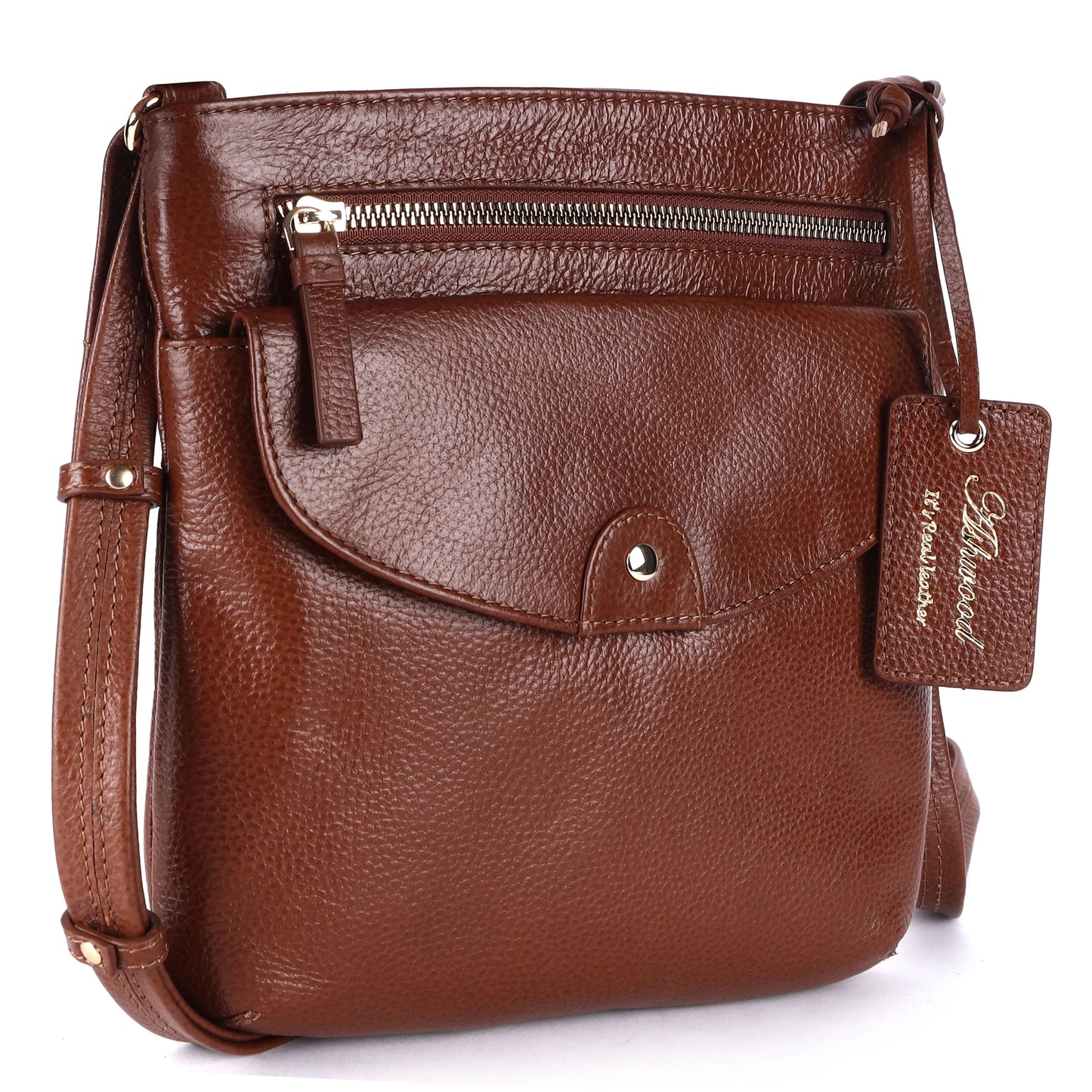 Ashwood Leather CB-5 Heritage 2 Tone Tan Crossbody Bag