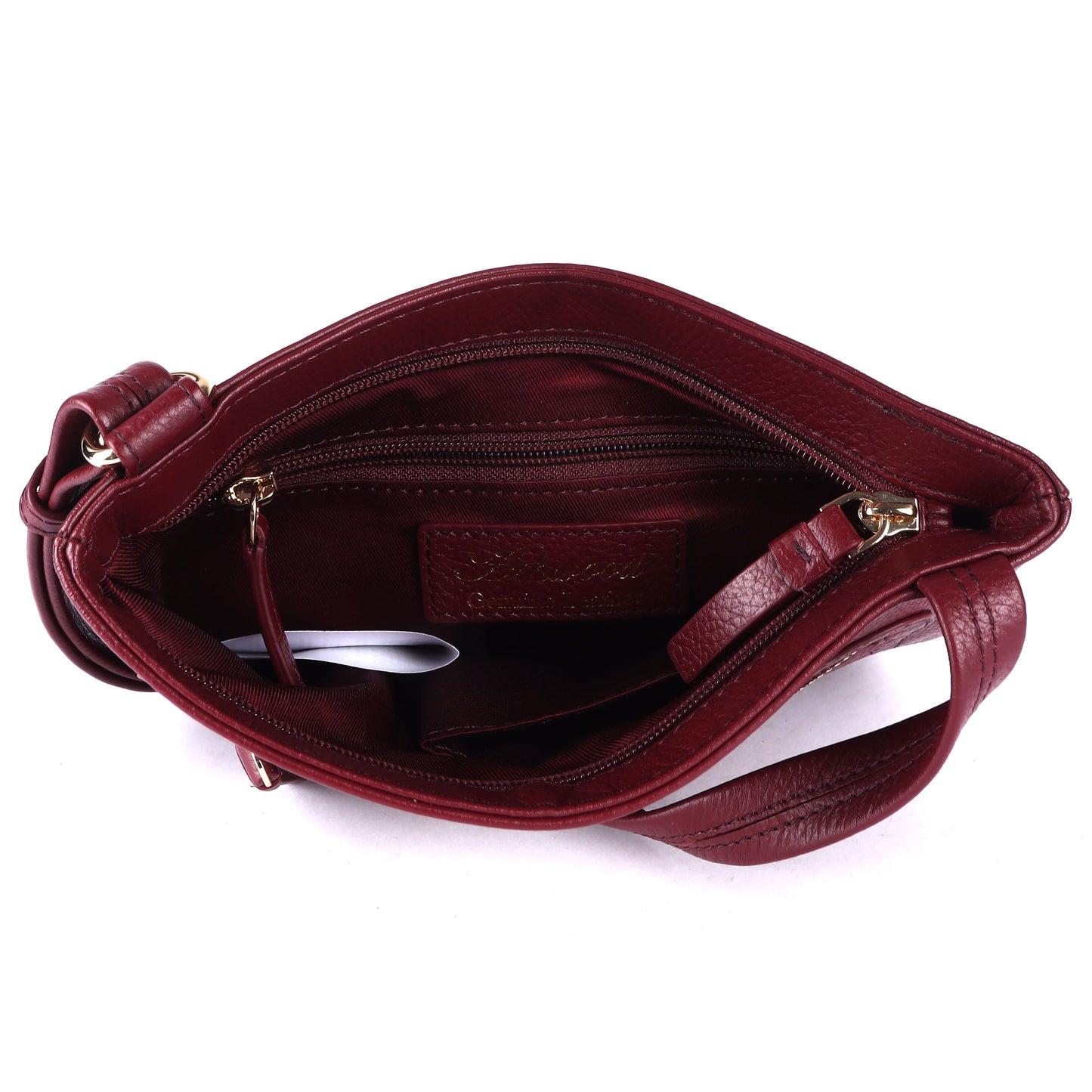 Ashwood Leather CB-3 Bordeaux Leather Crossbody Bag
