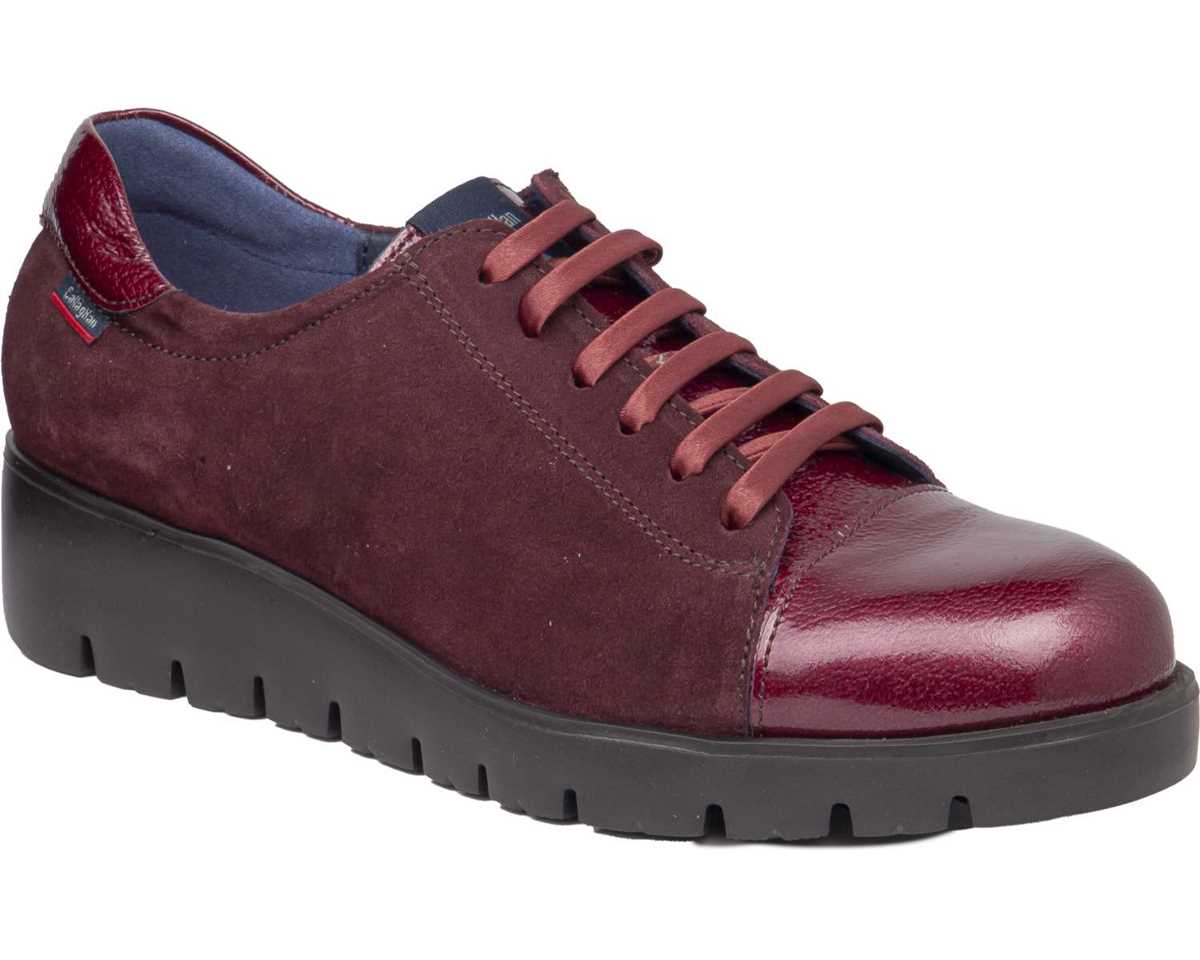 Callaghan 89815 Wine Suede & Patent Toe Trainers