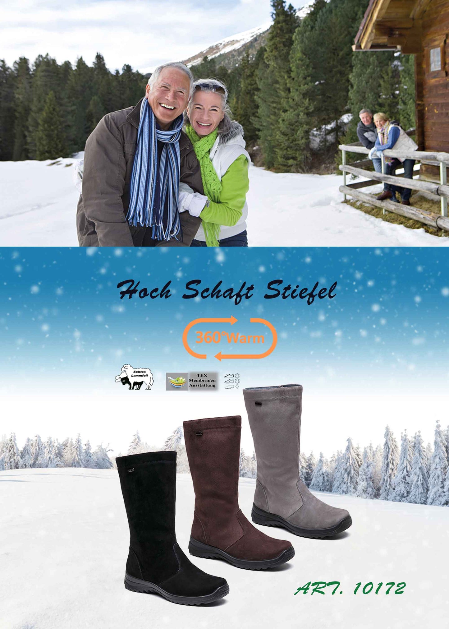G Comfort 10172 Black Long 3/4 Boots
