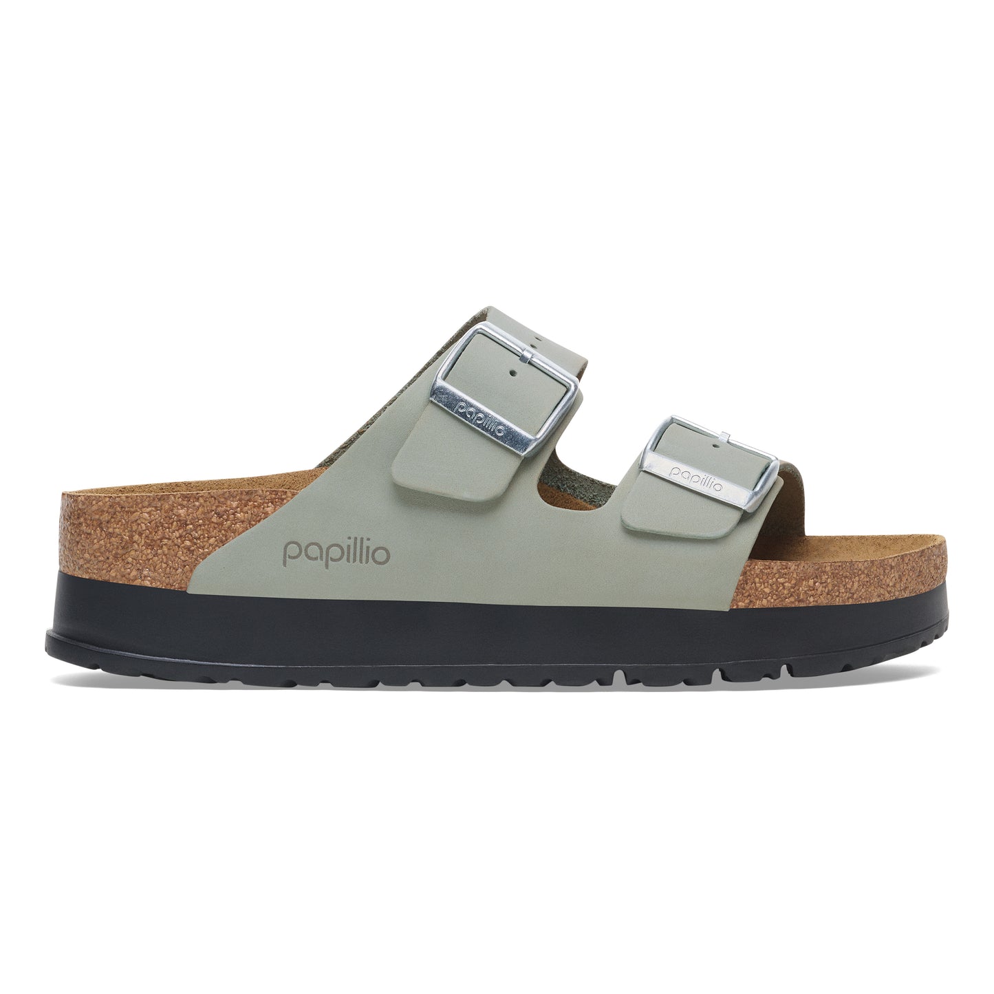 Birkenstock 1029049 Arizona Pure Sage Papillio Flex Platform Nubuk Leather Sandals