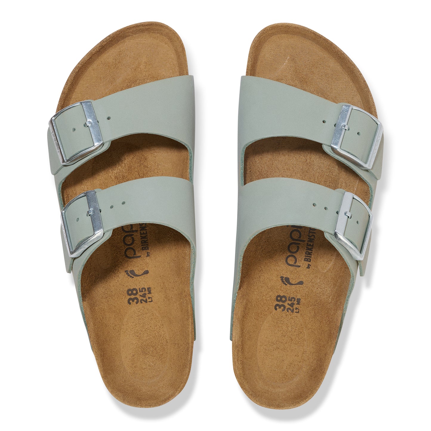 Birkenstock 1029049 Arizona Pure Sage Papillio Flex Platform Nubuk Leather Sandals