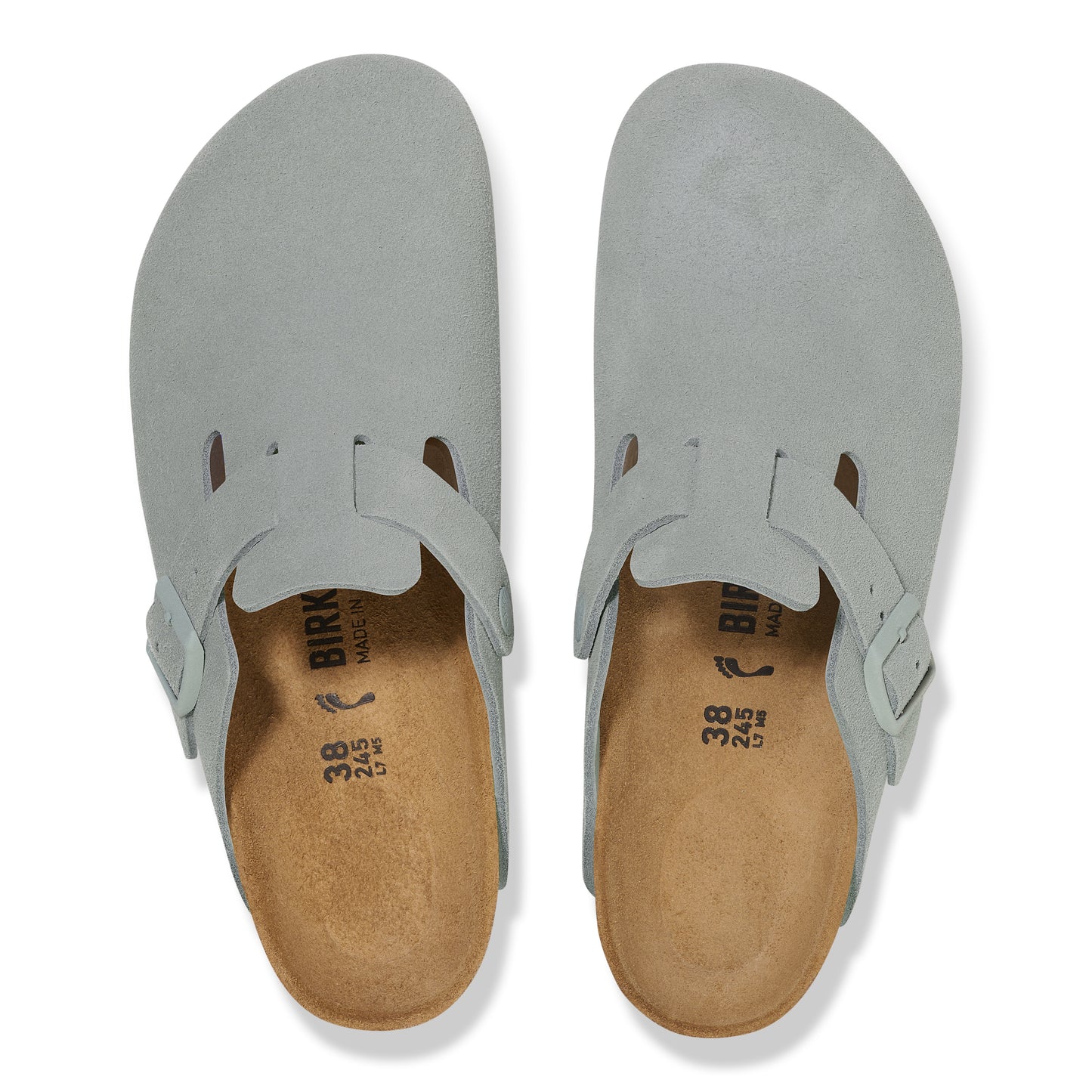 Birkenstock 1029214 Boston Suede Leather Pure Sage Clogs