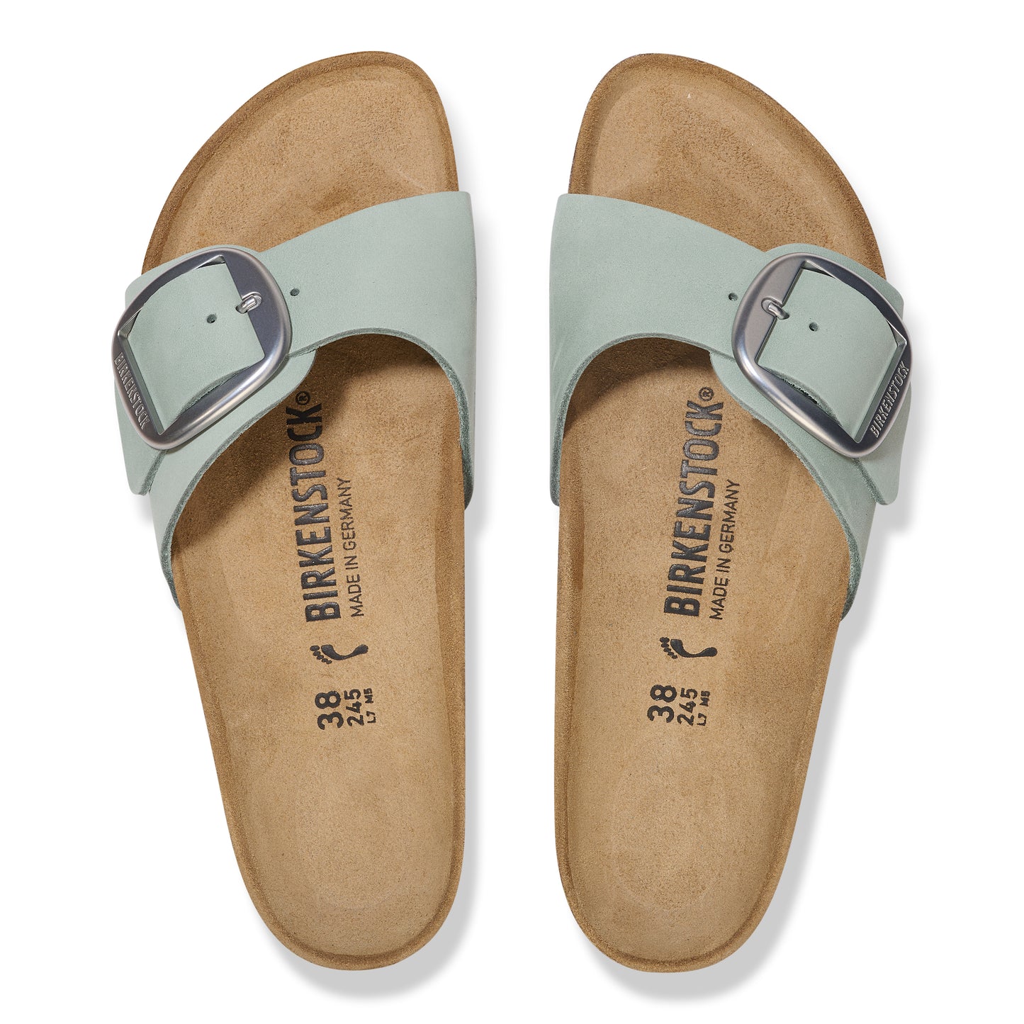 Birkenstock 1029293 Madrid Big Buckle Nubuk Leather Pure Sage Sandals