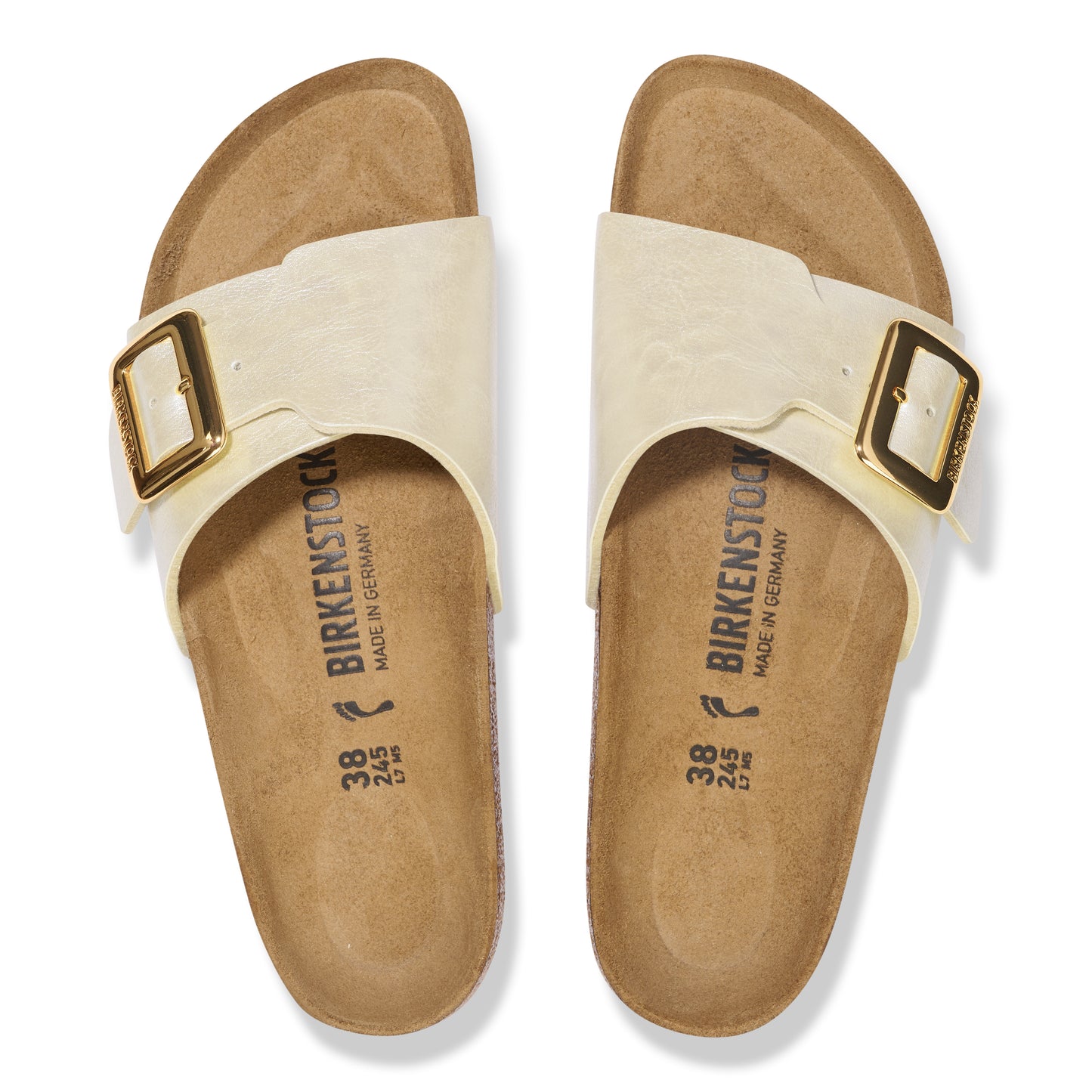 Birkenstock 1029393 Catalina Cushion Buckle Birko Flor Graceful Pearl White Sandals