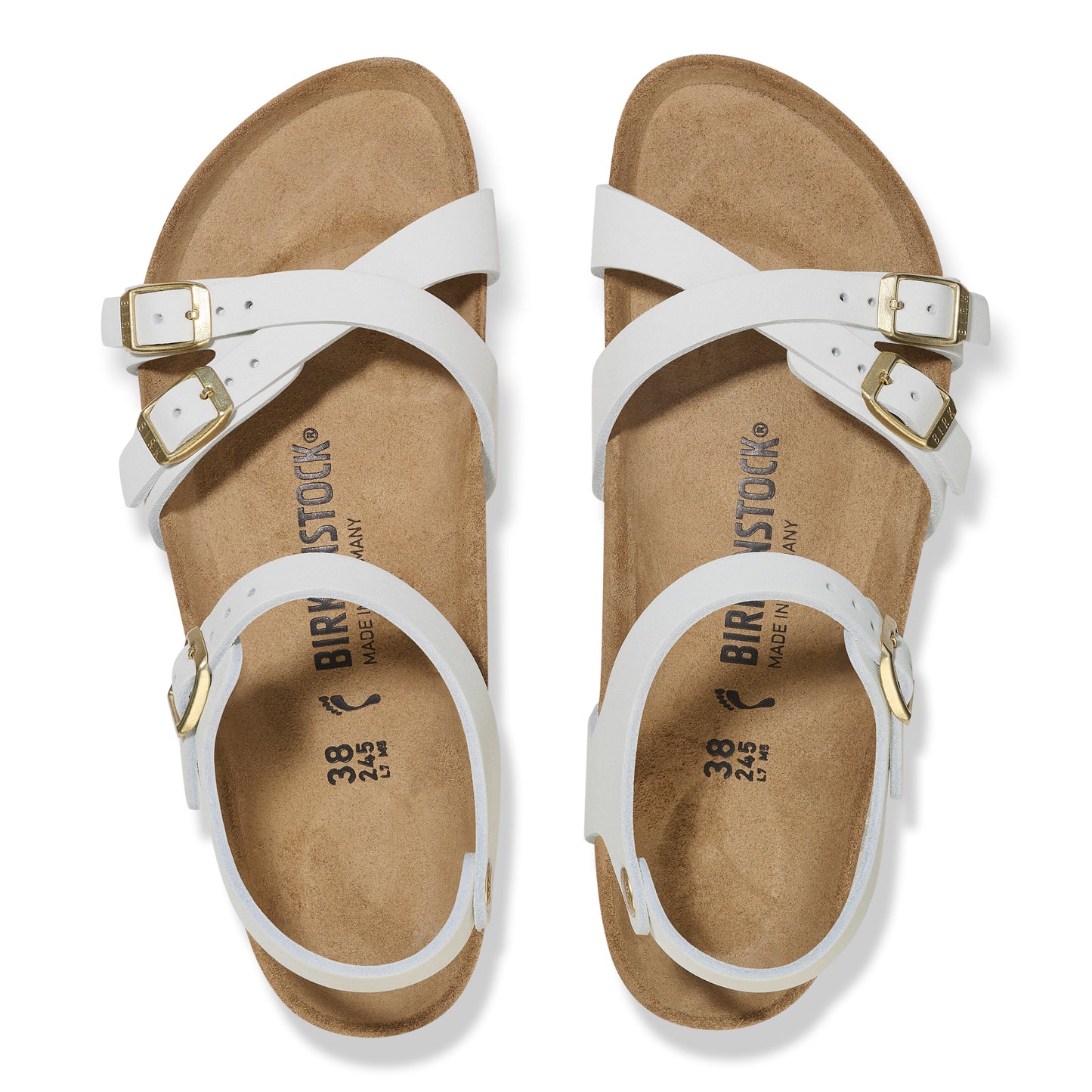 Birkenstock 1029417 Kumba Antique White Nubuk Leather Sandals