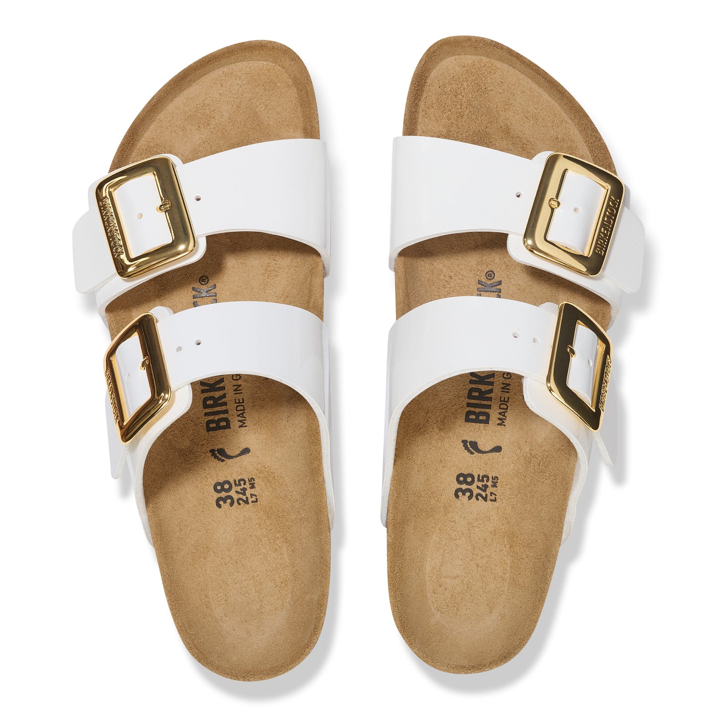 Birkenstock 1029438 Sydney Cushion Buckle Birko-Flor Patent White Sandals