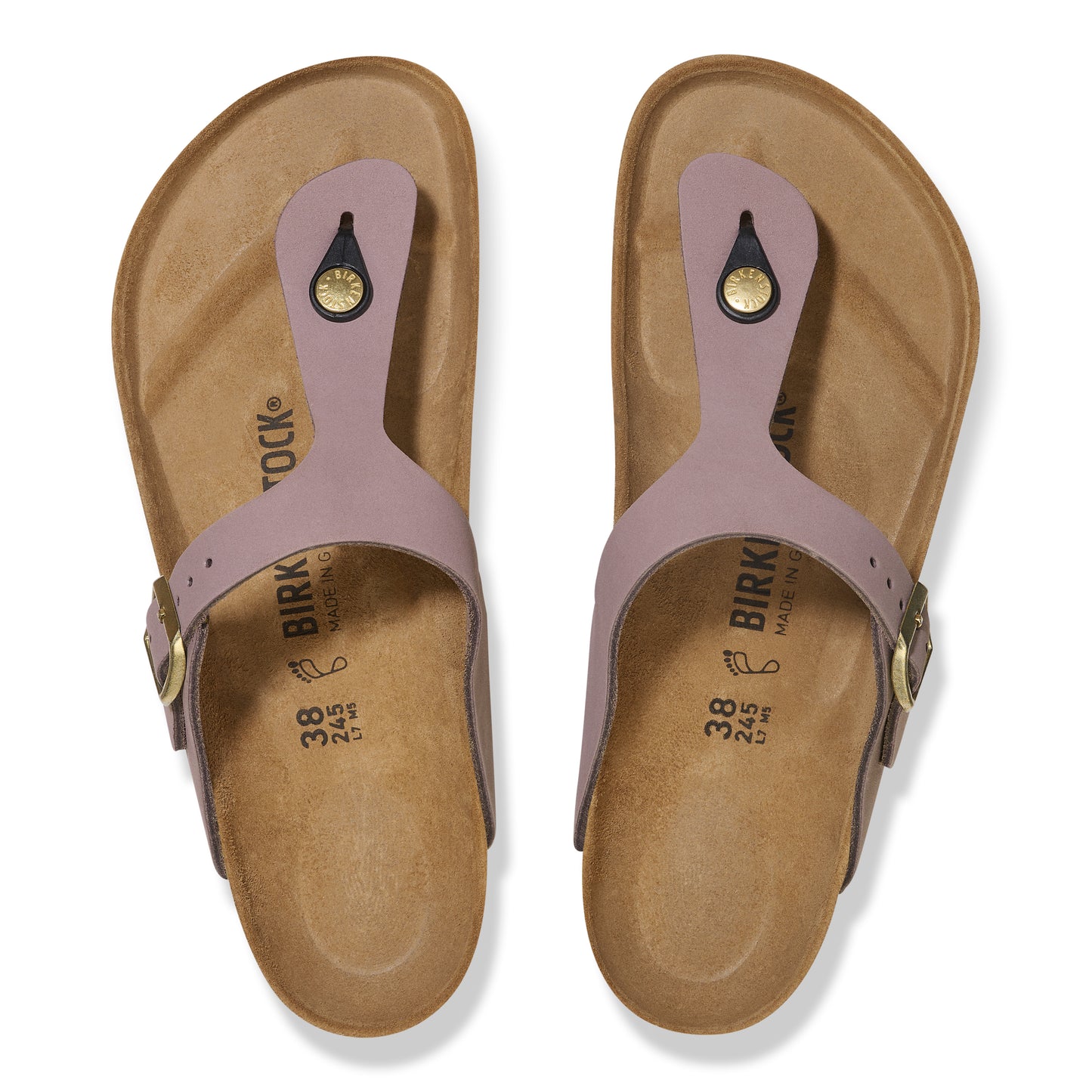 Birkenstock 1029504 Gizeh Nubuk Leather Faded Purple Sandals