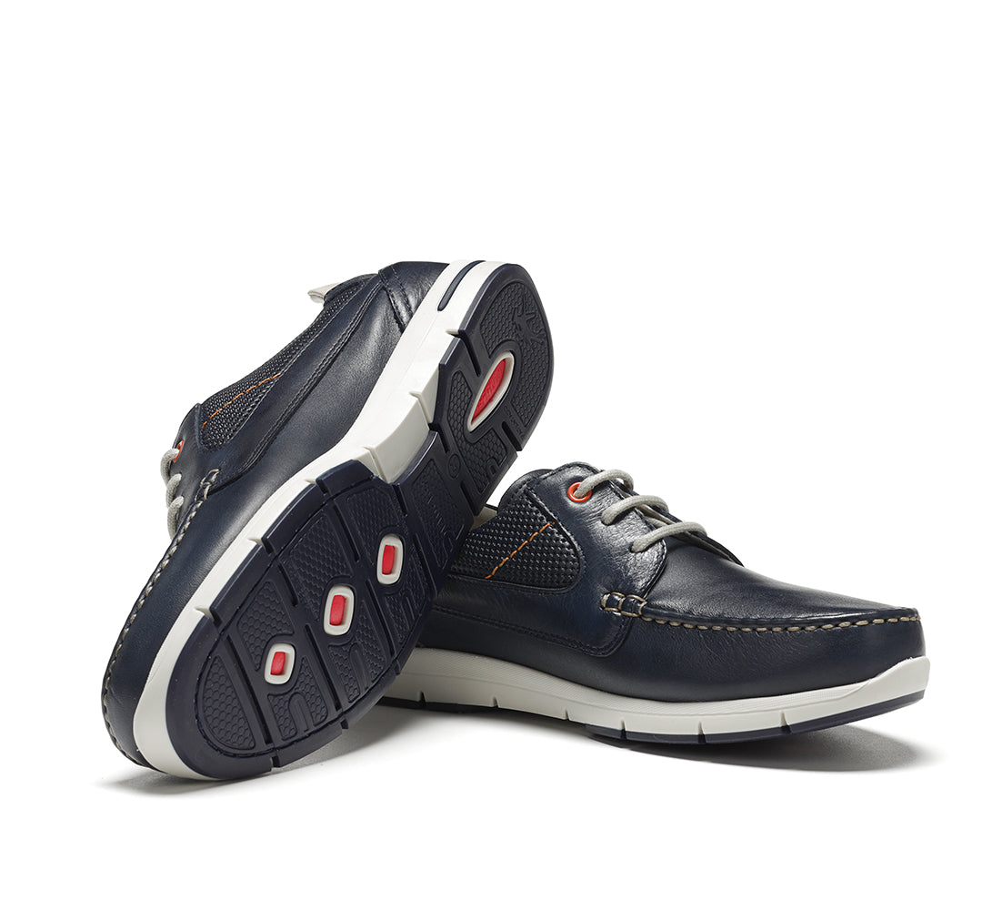 Fluchos F1695 Navy Lace Shoes with Cream Heel
