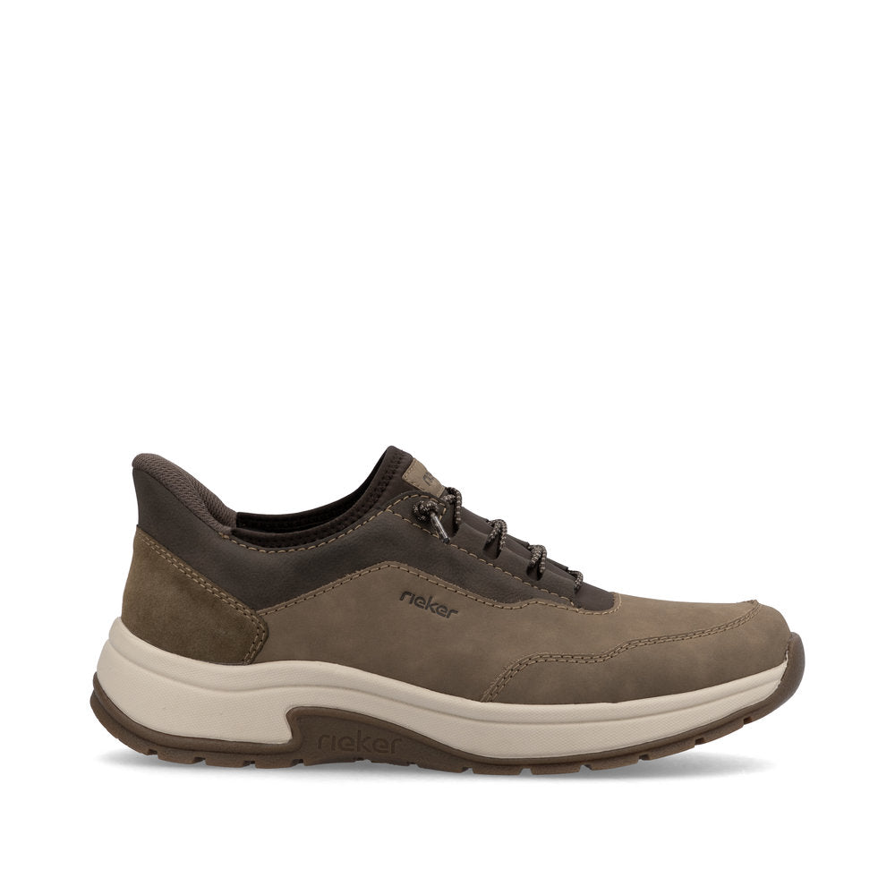 Rieker 11055-25 H Fit Brown Mix Elastic Lace Shoes