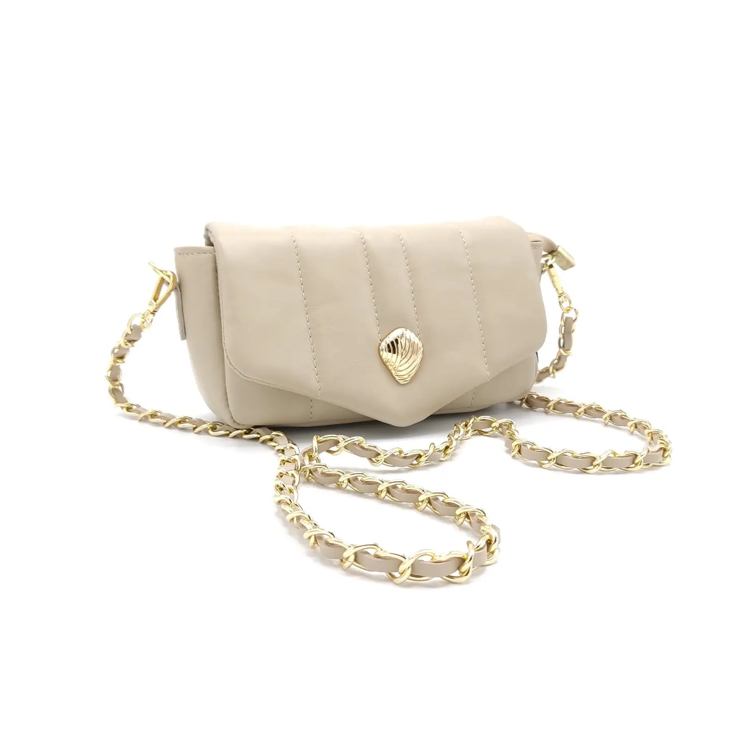 Suie Valentini srl 112389 Taupe Soft Genuine Leather Shoulder Bag