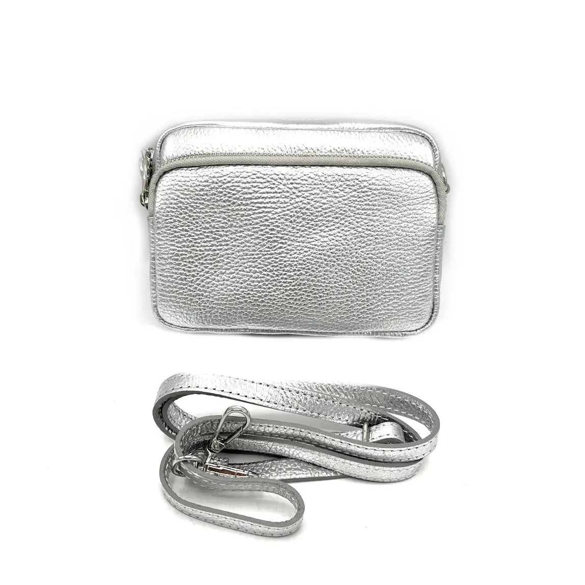 Suie Valentini srl 112424 Silver Genuine Leather Shoulder Bag