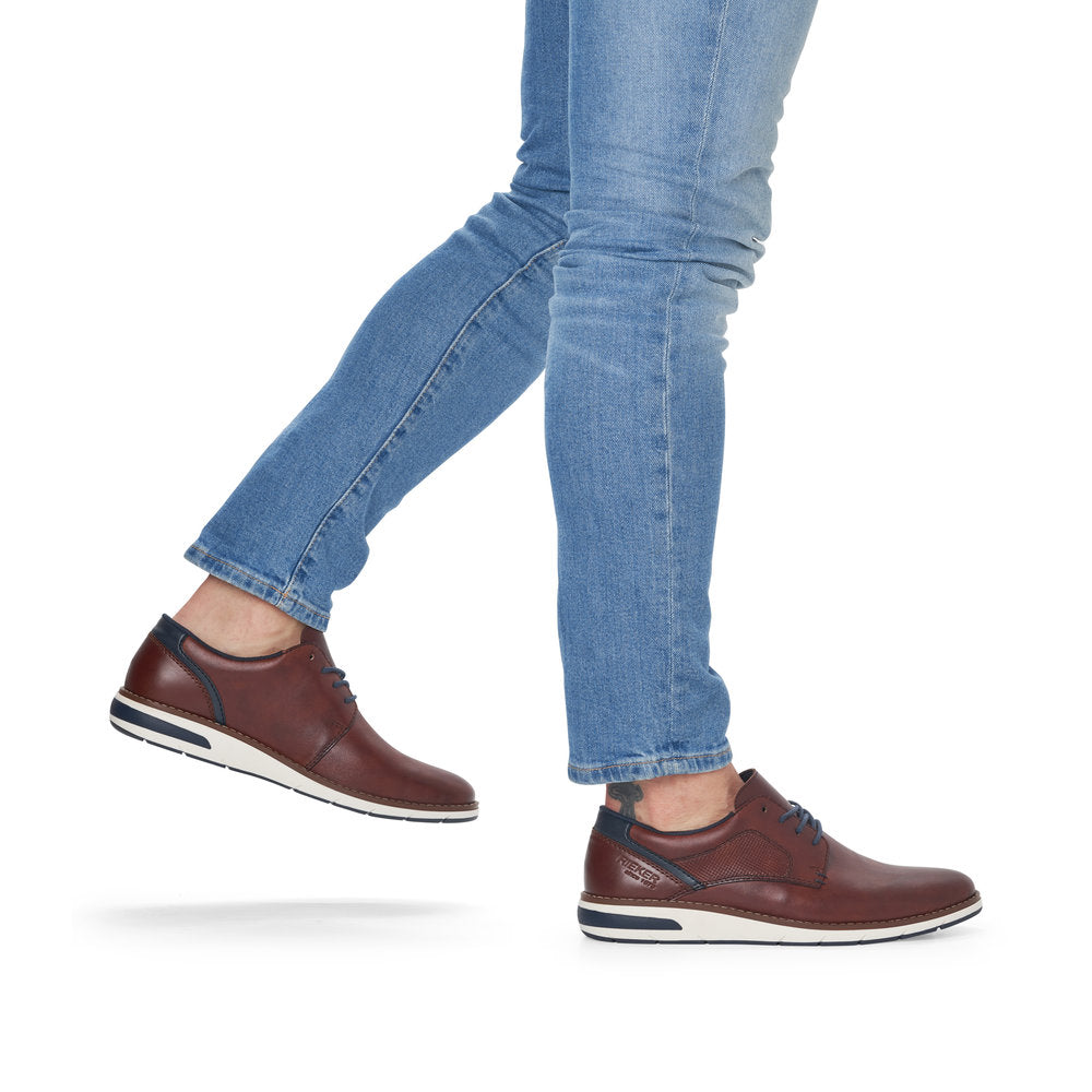 Rieker 11302-24 Dark Tan/Navy Stripe Heel Shoes