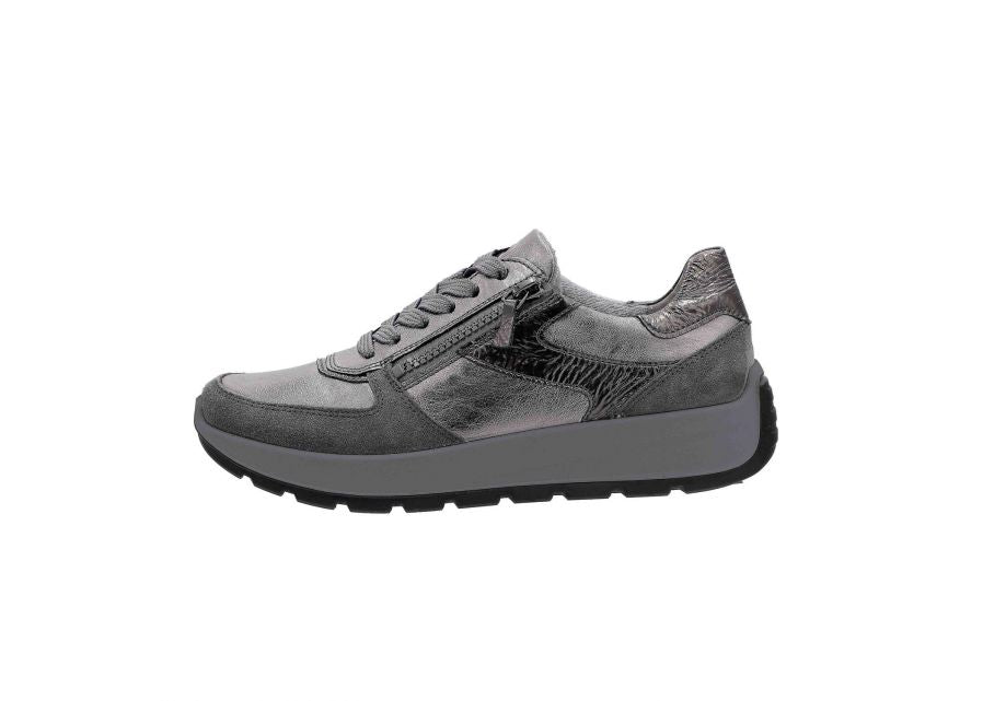 Ara 12-25112 11 New York Graphit Grey & Steel H Fit Sneakers – The