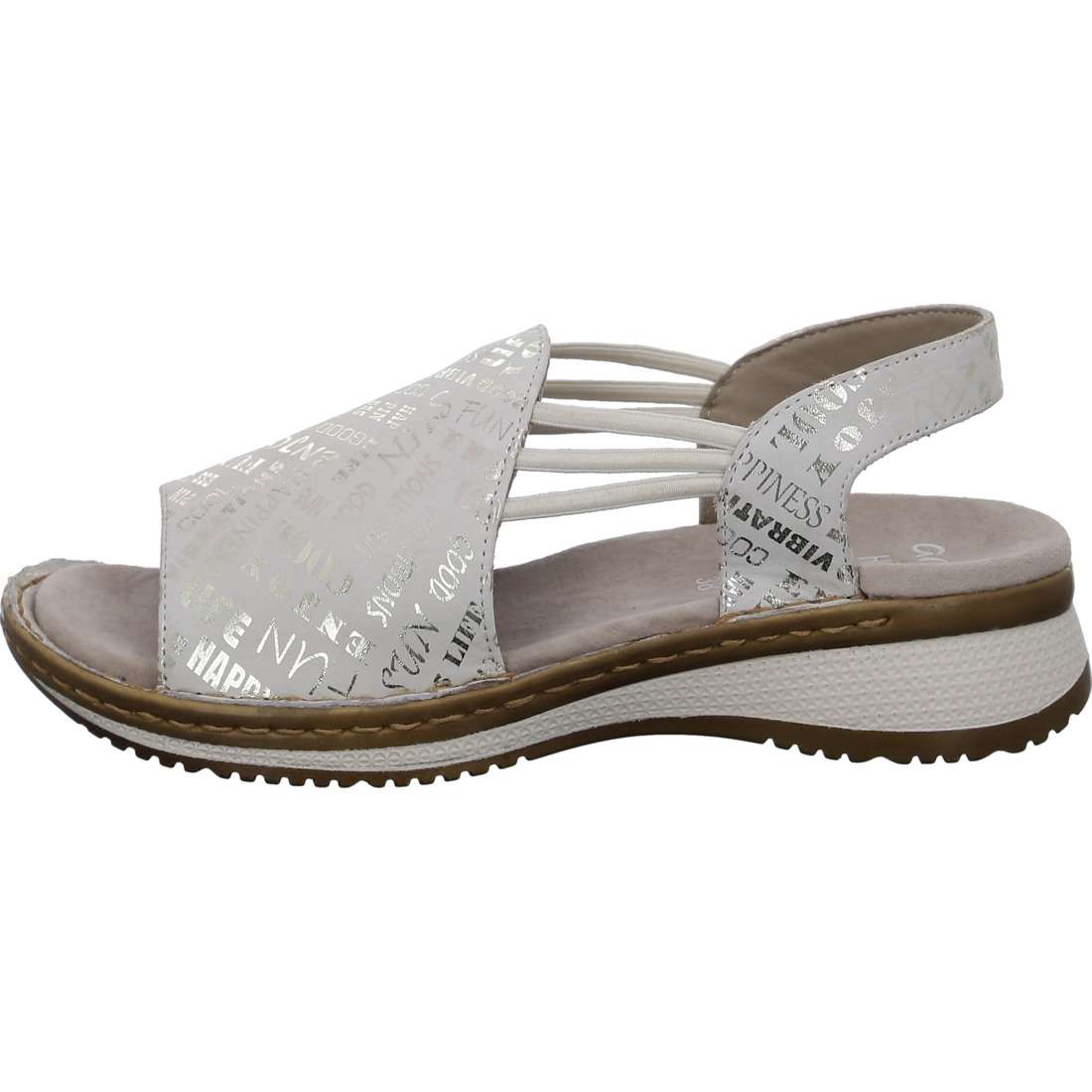 Ara 12-29005 15 Hawaii 2.0 Cream Graphic G Wide Fit Slingback Sandals