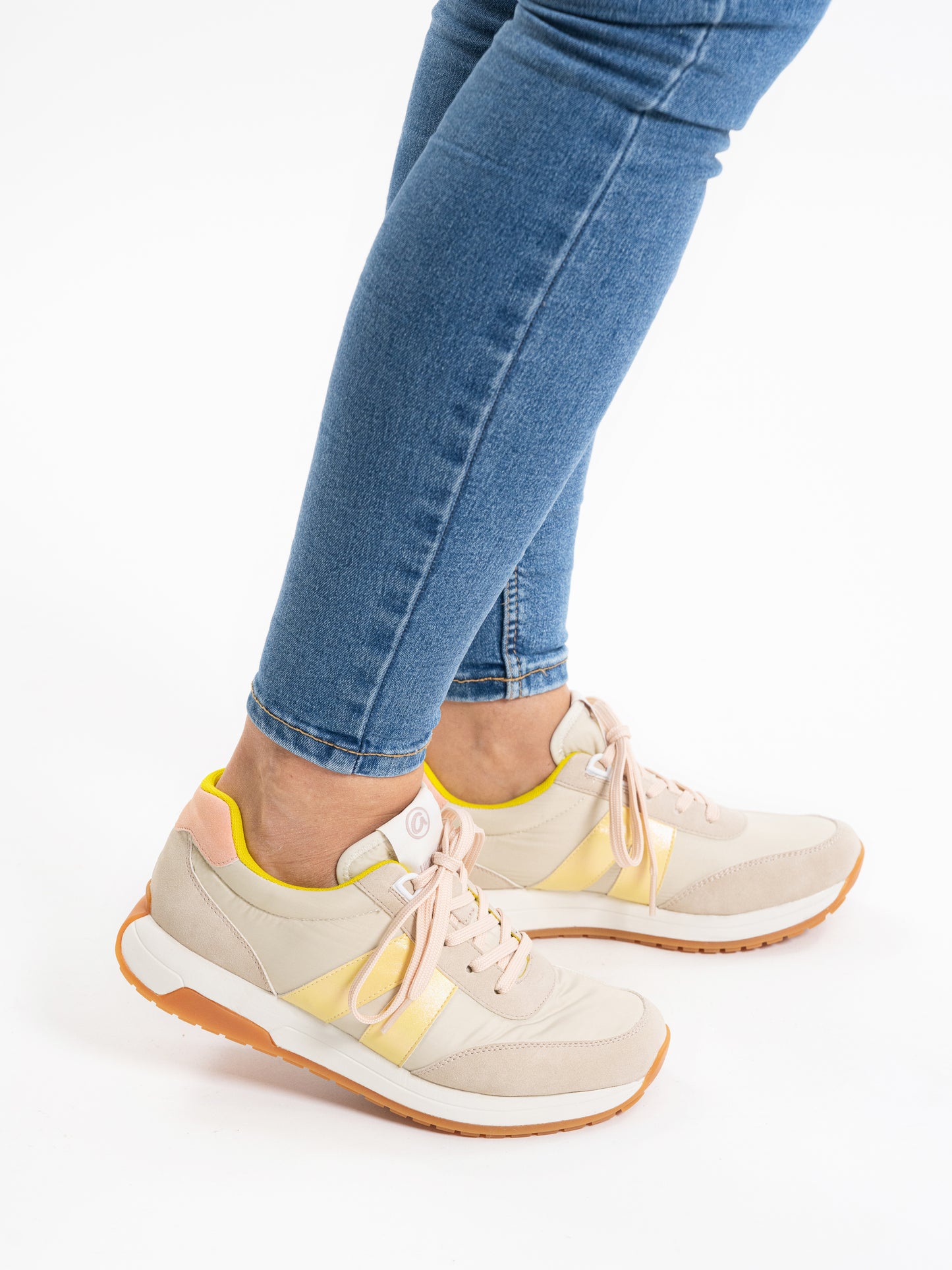 Ara 12-29702 04 Malibu Beige, Lemon & White H Fit Sneakers