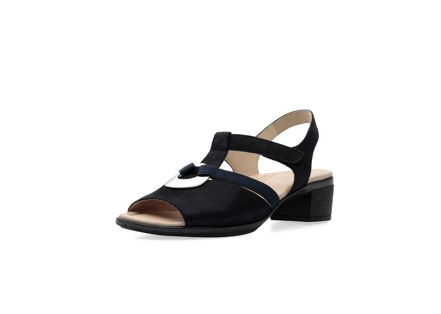 Ara 12-35730 12 Gano-S Highsoft Navy H Extra Wide Fit Slingback Heels