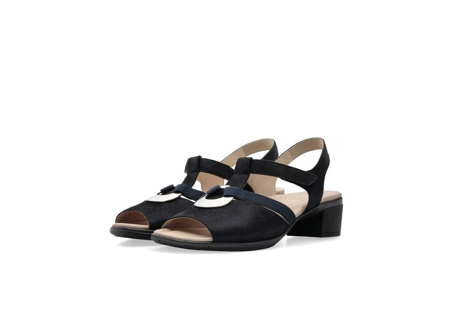 Ara 12-35730 12 Gano-S Highsoft Navy H Extra Wide Fit Slingback Heels
