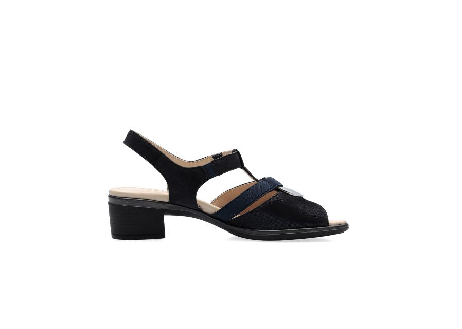 Ara 12-35730 12 Gano-S Highsoft Navy H Extra Wide Fit Slingback Heels